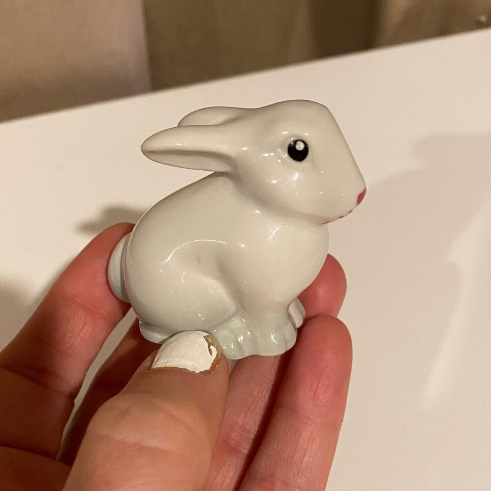 Nora Fleming Mini Gray Rabbit Easter‎ Bunny Figurine Charm